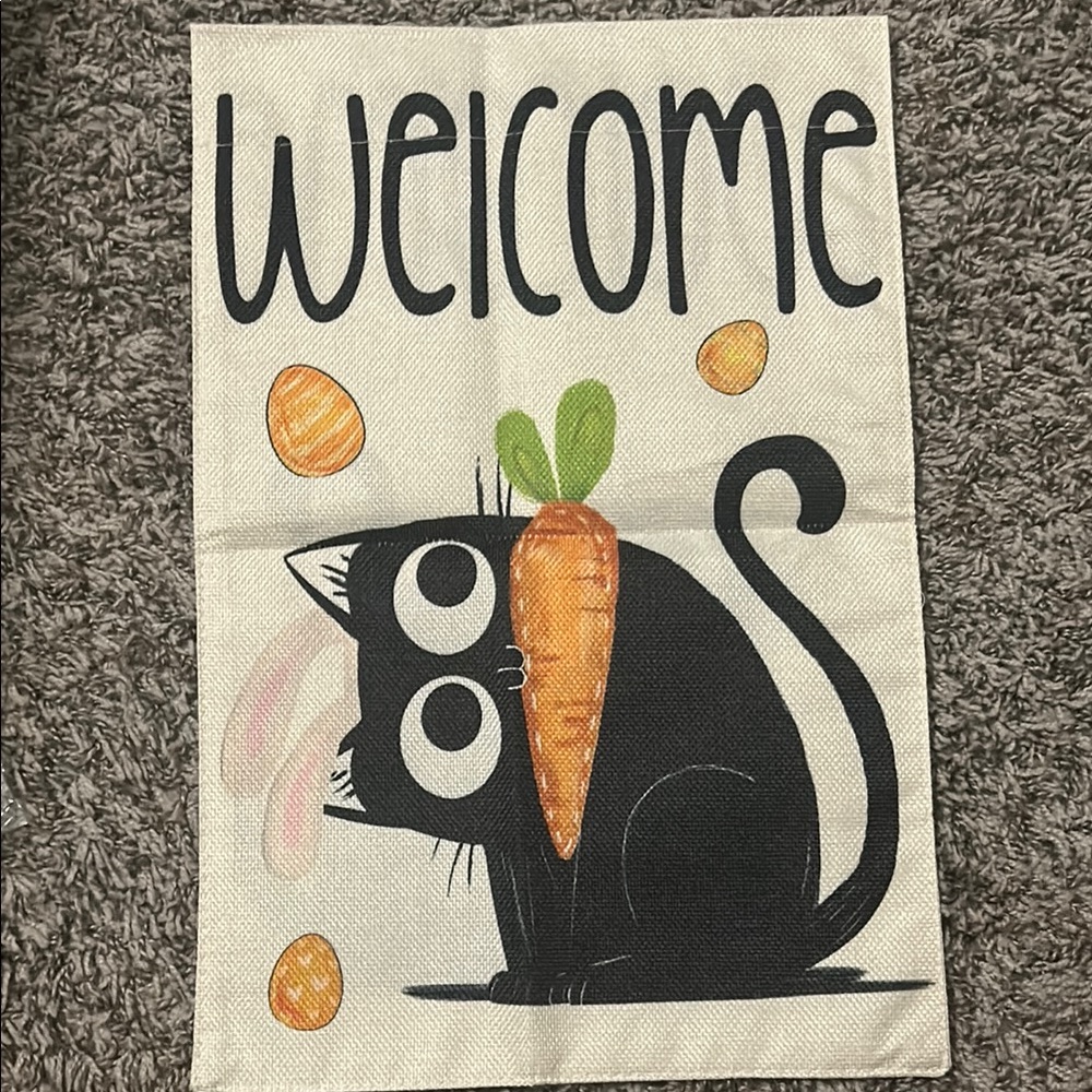 Welcome Cat Garden Flag